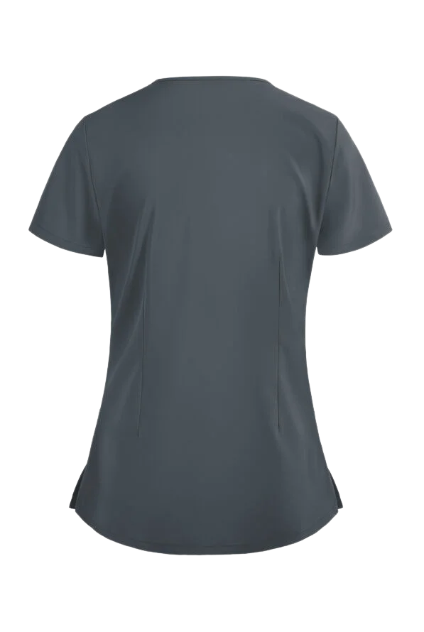 Y-Neck Women's 4-Pocket Scrub-Cotton Polyester - Image 2