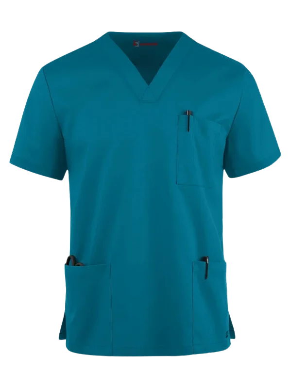 Men’s 4-Pocket V-Neck Scrub CottonPolyester