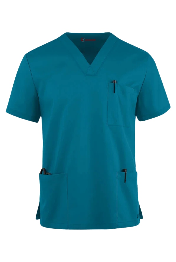 Men’s 4-Pocket V-Neck Scrub CottonPolyester