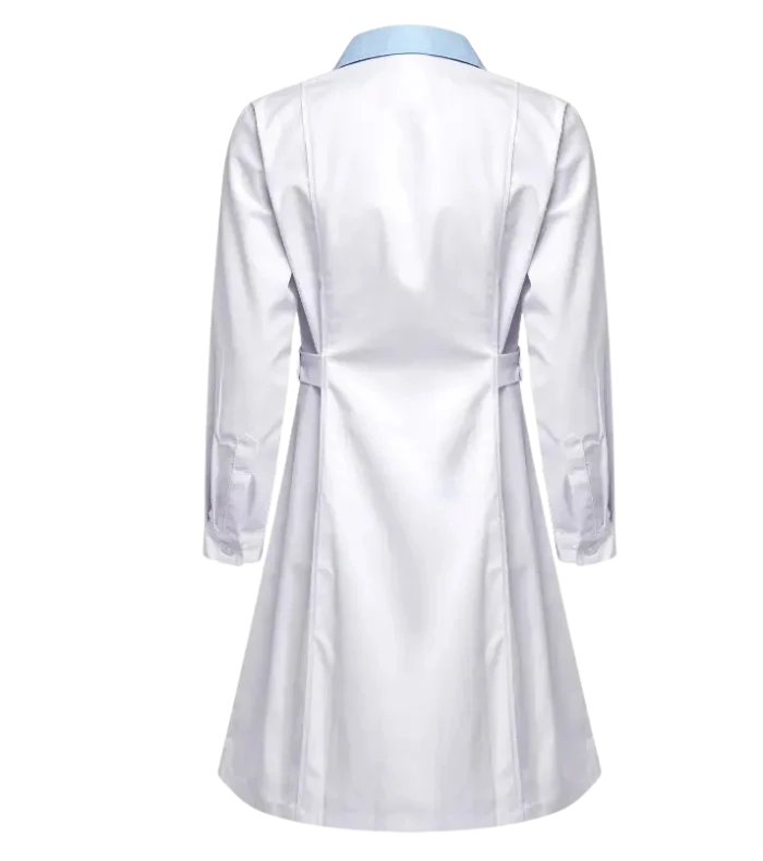 2 Color Combination Women 3 Pockets Lab-Coat Cotton - Image 2