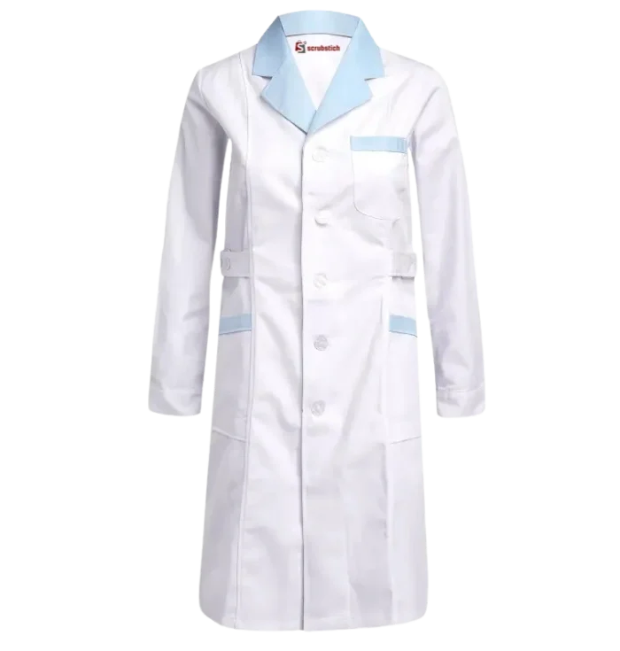 2 Color Combination Women 3 Pockets Lab-Coat Cotton