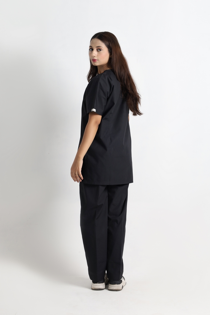 Black & Rust Cotton Polyester Women Scrub - Image 2