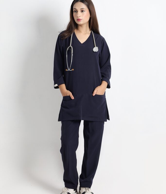 Navy Butter-Soft STRETCH Women V-Neck Scrub