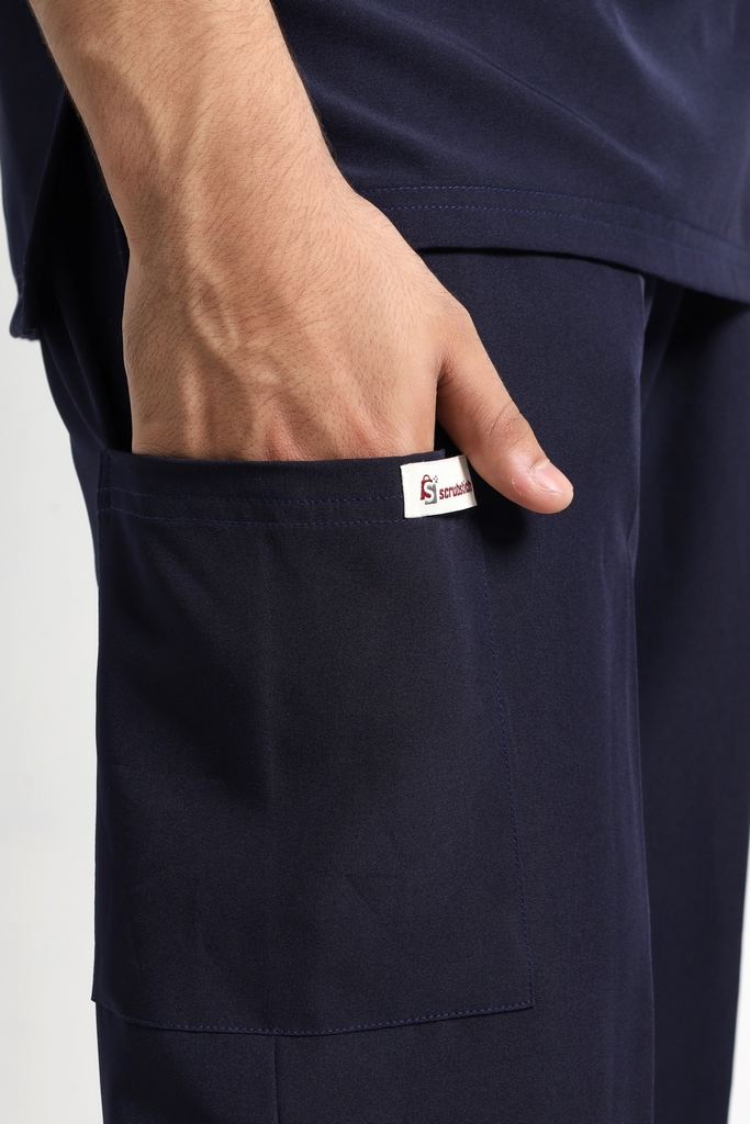 Navy Butter-Soft STRETCH Men’s V-Neck Scrub - Image 5