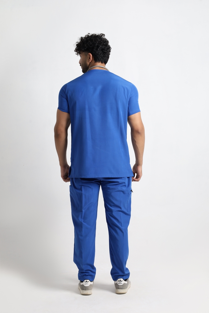 Royal Blue V-Neck Performance Scrubs - Image 2