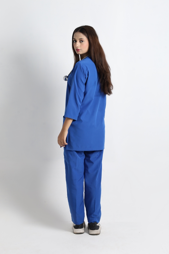 Royal Blue V-Neck Women Performance Scrubs - Image 2