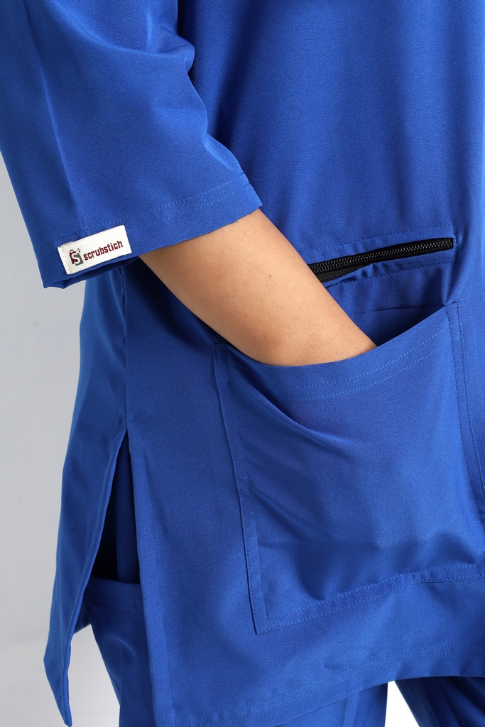 Royal Blue V-Neck Women Performance Scrubs - Image 5