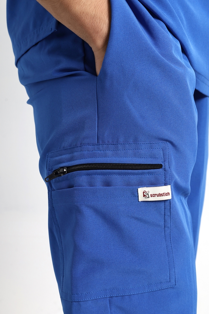 Royal Blue V-Neck Performance Scrubs - Image 5