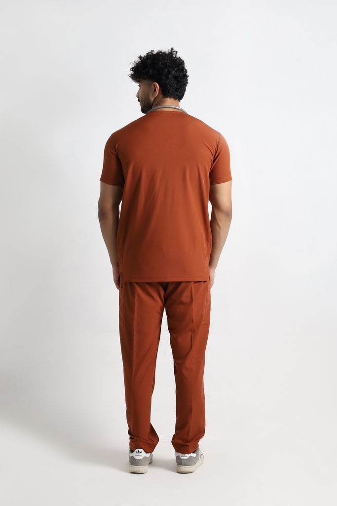 Men's Modern Rust-V-Neck Scrub - Image 2